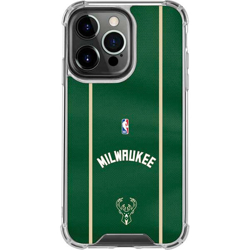 NBA Milwaukee Bucks Jersey iPhone 14 Pro Clear Case